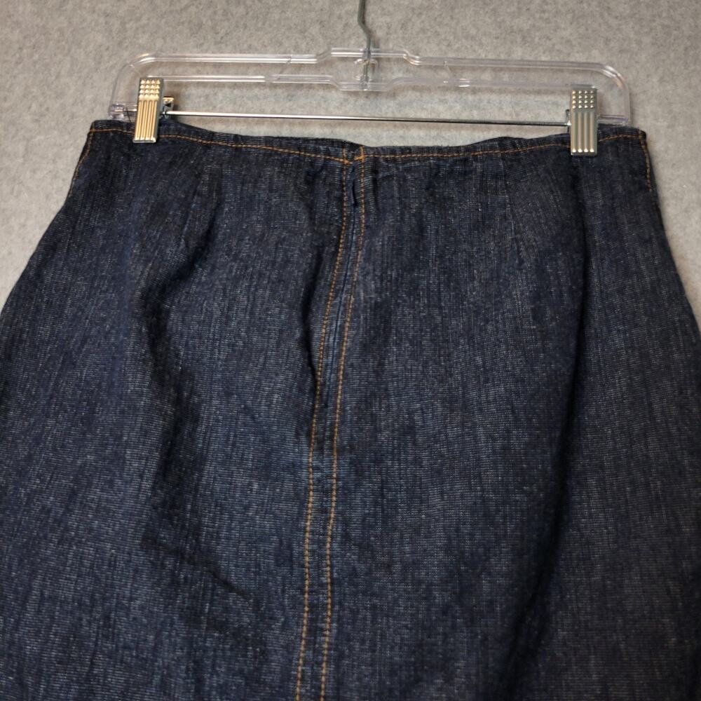 Vtg Y2k Gap Jeans 100% Cotton Blue Denim Lace Up Knee Length Skirt Women's 8 - Picture 7 of 11